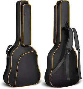 CAHAYA - Funda para Guitarra acústica CY0285 (12 mm, Acolchada, Impermeable, Apta para Guitarras Jumbo, 43 44 Pulgadas), Negro , Maletas