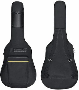 Wuudi - 41“ Bolsa de guitarra,funda de guitarra impermeable, con doble correa ajustable para el hombro, estuche de guitarra, Negro